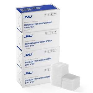 lot 20726 image: JMU 800 Gauze Pads 4x4, Non Woven Sponges 4-Ply Non-Sterile Guaze All Purpose Gauze Sponges(200PcsBag,Total 4 Bags)