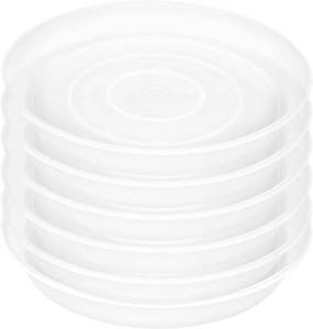 lot 20728 image: 6 Pack of 8 inch Plant Saucer Clear, Heavy Duty Plastic Plant Water Tray 8 inch Round, Flower Plant Saucers for Indoors No Holes, Plant Dishes Saucer for Planter 78 (8, Clear)