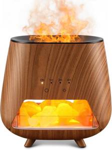 lot 20733 image: Essential Oil Diffuser for Home 200ml Aromatherapy Diffuser with Himalayan Pink Salt Rock, Cool Mist Humidifier with Auto Off Function and 9 Colors LED Night Light for Bedroom