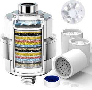 lot 20738 image: SR SUN RISE 20-Stage Shower Filter-Shower Head Filter for Hard Water, with 3 Replaceable Cartridges, High Output Shower Water Filter for Removing Chlorine and fluoride, Polished Chrome