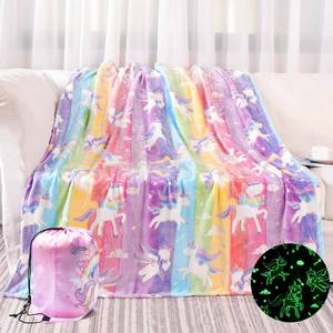 lot 20033 image: LIFEYJ Glow in The Dark Blanket Unicorns Gifts for Girls, Soft Blanket 3 4 5 6 7 8 9 10 Year Old Girl Gifts, Toddler Girls Toys Age 6-8, Easter Gifts for Kids Birthday Gifts Presents, 50x60