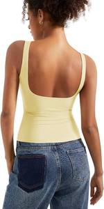lot 20039 image: SUUKSESS Women Padded Open Back Boat Neck Tank Tops Double Lined Basic Shirts Size Small