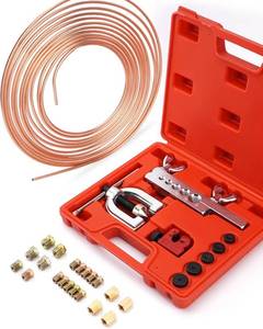 lot 20042 image: 25 ft 316 Copper Coated Brake Line Kit  Double & Single Flaring Tool Kit
