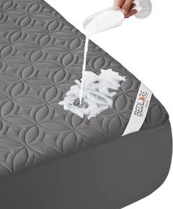 lot 20043 image: BEDLORE Waterproof Mattress Protector, King Size Mattress Pad with Deep Pocket 6-18 Depth, Soft Noiseless Dirt-Proof Bed Mattress Cover Washable for Home, Bedroom, Hotel (Gray)