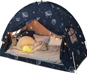 lot 20049 image: Twin Bed Tent Canopy, Galaxy Dome Space Bed Canopy for Kids, Toddler Top Bunk Canopy Tent Blackout, Twin Floor Bed Sleep Tents Indoor for Boys Birthday Toy House Gift