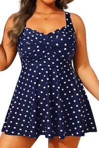 lot 20609 image: Aqua Eve Plus Size Swim Dress - Two Piece Tankini Tummy Control Bathing Suit with Shorts 2025 Swimsuit Size 18W