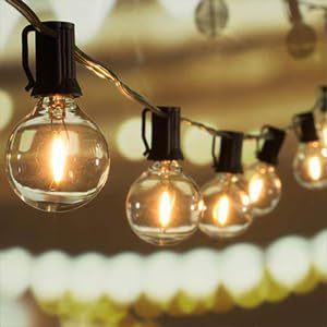 lot 20616 image: SEVSONSNZZ Outdoor String Lights 20FT - LED Waterproof Patio Lights G40 Globe Bulbs Shatterproof, Connectable Hanging Outdoor Lights for Outside Indoor Garden Backyard Deck Porch Party Decor - Amazon.com