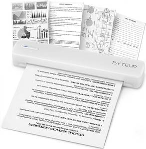 lot 20621 image: Wireless A4 Thermal Printer, Portable Inkless Bluetooth Printer  for Letter & Legal Thermal Paper, 203 DPI Text, iOS Android Windows Mac, Travel Office School