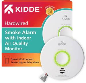 lot 20622 image: Kidde Smart Smoke Detector & Indoor Air Quality Monitor, WiFi, Alexa Compatible Device, Hardwired wBattery Backup, Voice & App Alerts