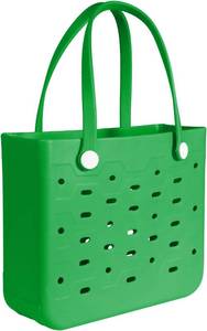 lot 20623 image: PoVwlty Rubber Beach Bag,Water-resistant Travel Tote Bag for the Beach Pool