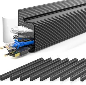 lot 20631 image: YECAYE 157in Cable Management, Cord Organizer,Easy Install Self-Adhesive Cord Hider, Cable Organizer, Cable Hider for Office Organization,Child & Pet Proof, Black