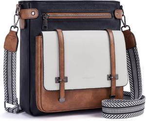 lot 20659 image: Roulens Crossbody Bags for Women,Multi Pocket Crossbody Purses Vegan Leather Shoulder Handbags Travel Purse Adjustable Strap
