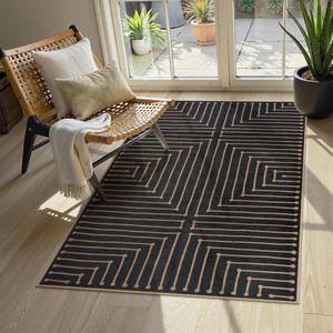 lot 20661 image: Lahome Neutral Geometric 3x5 Easy Jute Rug, Washable Rugs for Bedroom Entryway Outdoor Patio Porch Carpet, Farmhouse Rhombus Non Slip Non Shedding Black Carpet for Kitchen Entrance Balcony