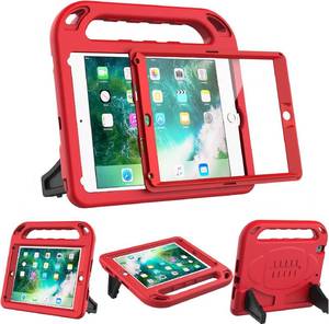 lot 20667 image: BMOUO Kids Case for iPad 9.7 20182017iPad Air 21Pro 9.7-Built-in Screen Protector Shockproof Handle Convertible Stand Case for iPad 9.7 Inch 2018 (6th Generation)2017 (5th Generation)Air 2, Red