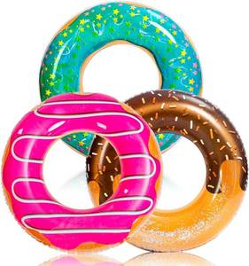 lot 20674 image: JOYIN Donut Pool Float with Glitters 32.5 (3 Pack), Funny Tube Toys for Swimming Pool Party and Donut Party Supplies