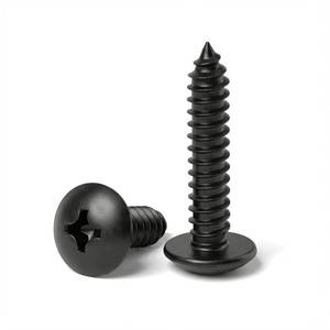 lot 20683 image: #6 x 1-34 (50 Pack) Truss Head Sheet Metal Screws Phillips Drive Self-Tapping Wood Screws, Black Oxide 304 Stainless Steel Screw (18-8), Corrosion Resistant Screws