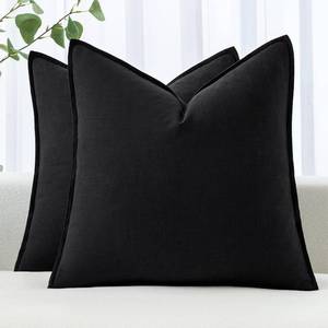 lot 20762 image: MIULEE Decorative Linen Euro Sham Pillow Covers 26x26 Beige Boho Farmhouse  Neutral Couch Throw Pillows for Halloween Bed Pack of 2 Accent Modern Pillowcase Sofa Livingroom Home Decor