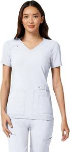 lot 20219 image: Cherokee Womens Medical Scrub Top Iflex V-Neck Knit Panel Top - CK605 SIZE M