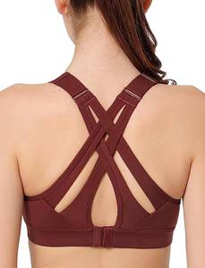 lot 20220 image: Yvette Sports Bra High Impact Adjustable Criss Cross Back, Full Support for Large Bust No Bounce
