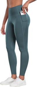 lot 20221 image: CHRLEISURE Leggings with Pockets for Women - Tummy Control High Waisted Soft Workout Yoga Pants SIZE M