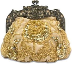 lot 20235 image: CORIOS Vintage 1920s Beaded Evening Bag Pearl Clutch Bag for Women Bridal Wedding Purse Sequin Rhinestone Handbag