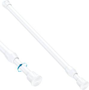 lot 20289 image: MEXAU 1PCS Small Tension Curtain Rod 28 to 48 Inch,White Short Curtain Rods No Drilling,Loaded Expandable Spring Curtain Rods for Kitchen,Closet,Cupboard,Door,Bookshelf