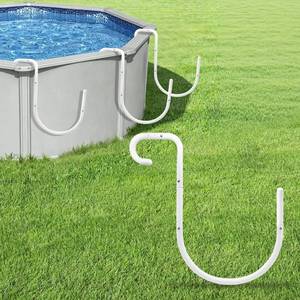 lot 20299 image: 5-Pack Solar Cover Holder for Steel Wall Above Ground Pools, Heavy Duty Solar Saddle Hooks, No-Drill Adjustable Solar Blanket Storage Brackets, Fits 6-11 Top Rails
