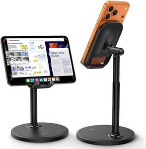 lot 20304 image: Lamicall Cell Phone Stand for Desk - Height Angle Adjustable Sturdy Desktop Phone Holder, Office Gifts for Father Day Accessories for iPhone 17 16 15 14 13 Pro Max, iPad Tablet Switch, 4-10
