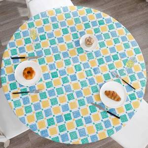 lot 20310 image: Walrus Round Vinyl Fitted Tablecloth with Flannel Backing Elastic Edge Design Table Cover Waterproof Oil-Proof PVC Table Cloth Stain-Resistant Best for 32-36 Round