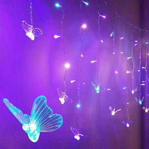 lot 20324 image: Butterfly Fairy Lights for Bedroom Curtain Lights Twinkle Pastel Cute String Lights Led Hanging for Kids Girls Room for Wall Bed Ceiling Decor with Remote Dimmer