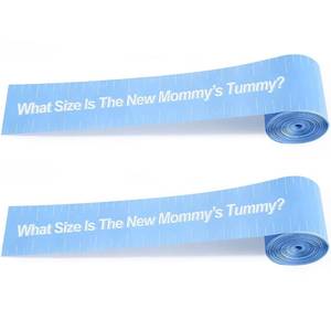 lot 20345 image: Sratte 2 Rolls 2 Inch x 150 Feet Baby Shower Measuring Tape Tummy Measure Belly Game Paper Belly Measuring Tape for Baby Shower Party Decorations Supplies (Sky Blue)