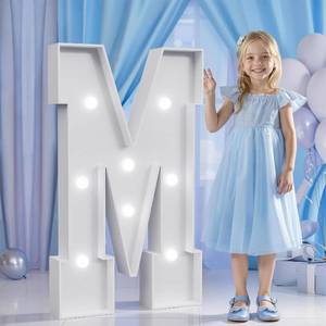 lot 20346 image: Marquee Letters 3 Feet Tall, 3FT Large Light up Letters M, Big Sign M with Cool White Light for Birthday Graduation Decor, Wedding Proposal Engagement Party Backdrop Decorations