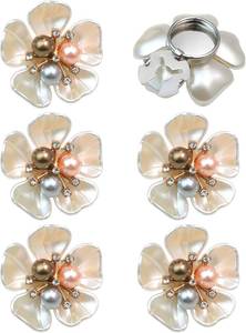 lot 20356 image: 6 Pcs Crystal Pearl Button Covers Decorative Rhinestone Buttons Covers Pins Detachable Shirt Button Clips Buttons Jewelry Reusable Button Covers for Crafts Sewing DIY (White Colorful)