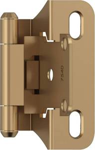 lot 20370 image: Amerock BPR7566CZ Cabinet Hinge 14 inch (6 mm) Overlay Self Closing Partial Wrap Champagne Bronze Kitchen Cabinet Door Hinge 1 Pair2 Pack Functional Hardware