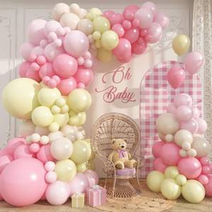 lot 20373 image: Pink and Yellow Balloon Arch Kit 119Pcs Pastel Light Pink Yellow White Sand Balloons Garland Kit for Girls Cartoon Bee Bear Themed Birthday Bridal Baby Shower Wedding Spring Holiday Party Decorations