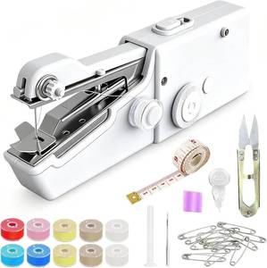 lot 20374 image: Handheld Sewing Machine - Portable Mini Sewing Machine with Accessories Kit for Sewing Clothes for Beginners DIY