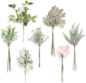 lot 20392 image: Serra Flora Artificial Greenery Spray Box Set(Pack of 48pcs) with 7 Kinds of DIY Wedding Bouquet Filler Table Centerpieces and Floral Arrangement