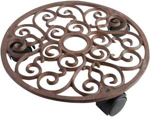 lot 20394 image: Esschert Design Plant Trolley - Round Cast Iron