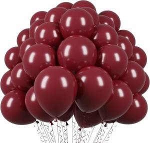 lot 20395 image: Voircoloria 110pcs Burgundy Balloons 12inch Maroon Latex Party Balloons for Graduation, Thanksgiving Day, Autumn Fall Theme Party, Wedding, Birthday, Valentines, Baby Shower Decorations
