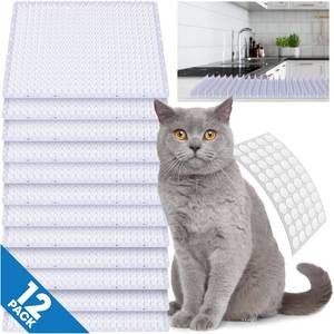lot 20398 image: Petfolio 12 Pack Upgraded Scat Mat For Cats - 16 x 13 Inch Cat Repellent Mat With Uneven Spikes Is An Effective Pet Training Mat Device For Cat Repellent Indoor & Outdoor To Deter Cats & Other Animals