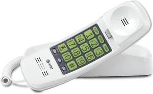lot 20407 image: AT&T TRIMLINE 213 Corded Phone with Extra Big Buttons - Senior Friendly White Landline Phone, Visual Ringer, Lighted Keypad, Wall Mount, No AC Power Needed