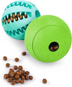 lot 20414 image: HIPPIH Dog Puzzle Toy 2 Pack, Interactive Dog Toys for Treat Dispensing, Durable Puppy Toys for Teething, Dog Treat Ball for TeethSlow FeederIQ TrainingPlaying, Blue-2.75, Green-3.14