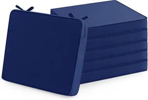 lot 20454 image: Summsun Outdoor Chair Cushions Set of 6 Waterproof & Color Fastness Seat Cushion for Patio Furniture - 22 x 22 x 3 Inch Chair Pads with Ties and Hidden Zipper - Patio Chair Cushion Replacement, Navy