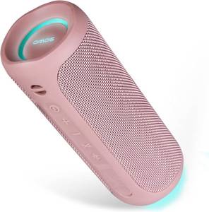 lot 20458 image: SOWO Outdoor Wireless Portable Bluetooth Speaker, IPX7 Waterproof Speaker, 25W Loud Sound, Bassboom Technology, TWS Pairing, 16H Playtime with Lights - Pink
