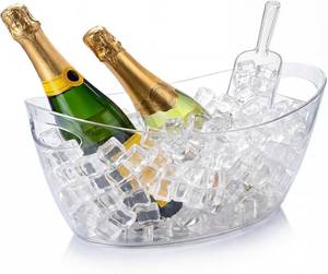 lot 20462 image: OBTANIM Clear Acrylic Ice Buckets Large Champagne Drink Cooler Storage Ice Tub with Scoops for Beer Cocktails Wine Beverage Home Parties Bar Cooling Supplies