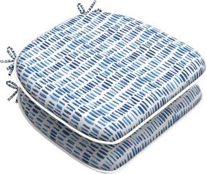 lot 20476 image: LVTXIII Outdoor Chair Cushions Patio Seat Cushions D16xW17 Inch with Ties for Patio Furniture Chairs Home Garden Decoration, Pebble Blue, Set of 2