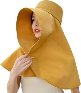 lot 20478 image: Sun Hats for Women Sun Protection Wide Brim Shawl with Neck Flap Hiking Visor Hat Outdoor Summer Beach