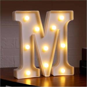 lot 20487 image: Small Led Marquee Letters, Light Up Letters, 8.58 Inch Led Letter Lights, Battery Powered Lighted Sign for Table, Party, Birthday, Christmas Decor (Letter M)
