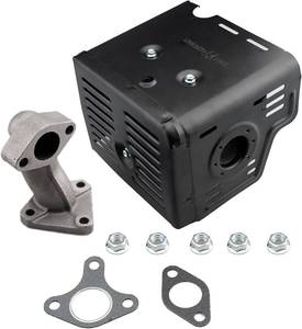 lot 20493 image: Ruma Muffler Kit for Honda GX340 GX390 GX420 11HP 13HP 16HP Harbor Freight 420 Engine Water Pump Snowblower Pressure Washer with ManifoldExhaust Pipe 2 Gasket 5 Mounting Nuts
