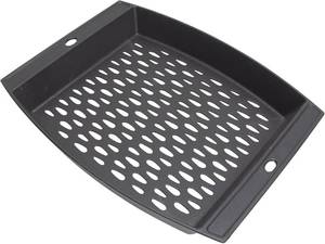 lot 20494 image: 15x12 Cast Iron Grill Basket for Outdoor Grills, Fish Veggie Grill Pan Tray, BBQ Grilling Pans Tray for Weber, Napoleon, Char-Broil, Royal Gourmet and Most Charcoal Smoker & Gas Grill